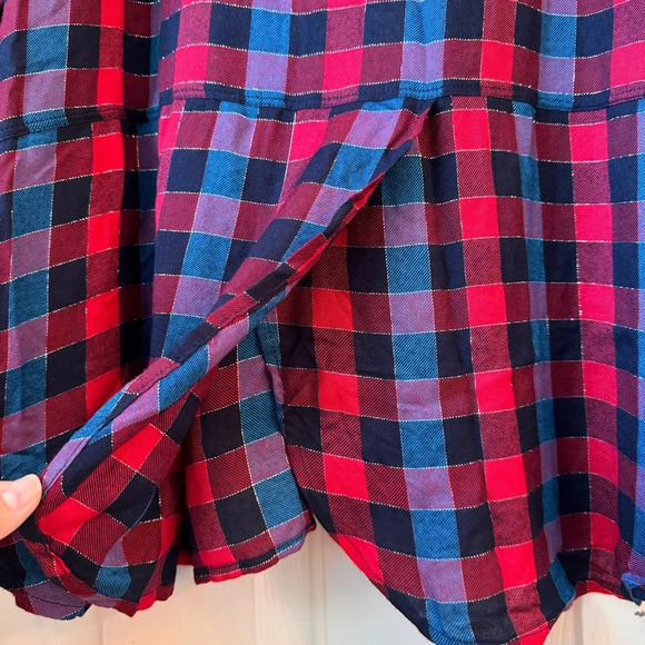 NWT Lucky Brand Red Blue Twill Plaid Casual Buttoned Down Relaxed Fit Shirt XL - Picture 7 of 15
